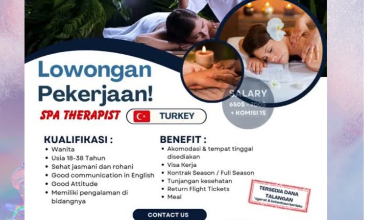 Peluang Karir Spa Therapist di Turki Bersama PT Haena Duta Cemerlang Bali